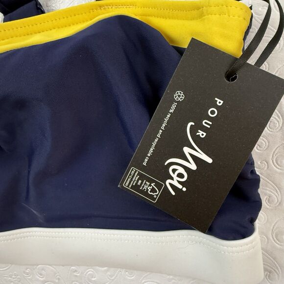 NEW Pour Moi Palm Springs Hidden Underwired Cami Bikini Top 34DD Blue - Picture 6 of 11